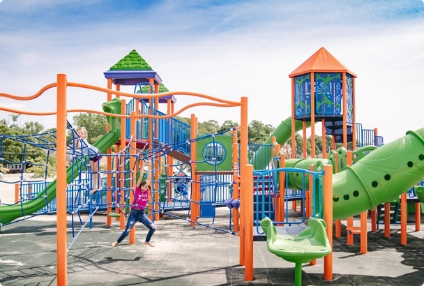 a playground at a park