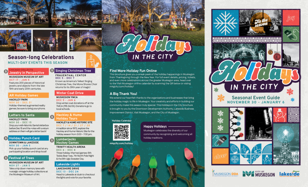 a thumbnail image of the front of the 2024 holidays in the city brochure