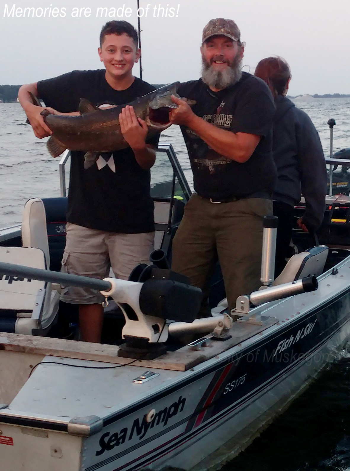 Salmon caught in Muskegon Lake using Silver Red Head while trolling